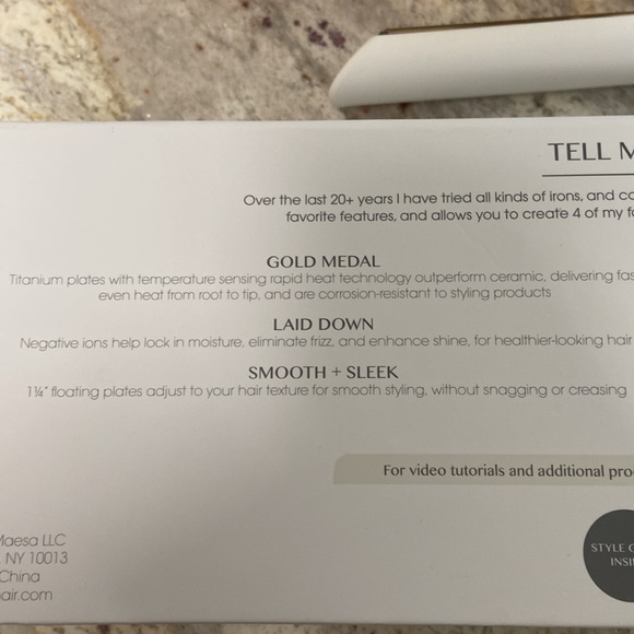 EUC Kristin Ess White Flat Iron, 3-in-one, only used a few times, 1.25” - Picture 9 of 12